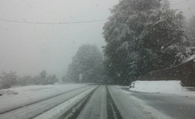 Сняг вали на прохода „Петрохан", съобщиха от областното пътно управление.