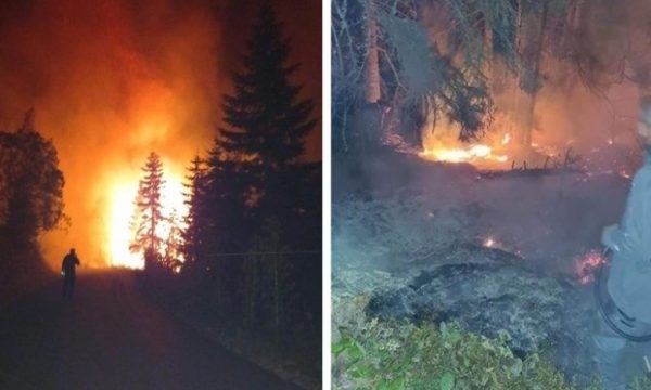Силен пожар край косовския град Печ буди тревога огънят се