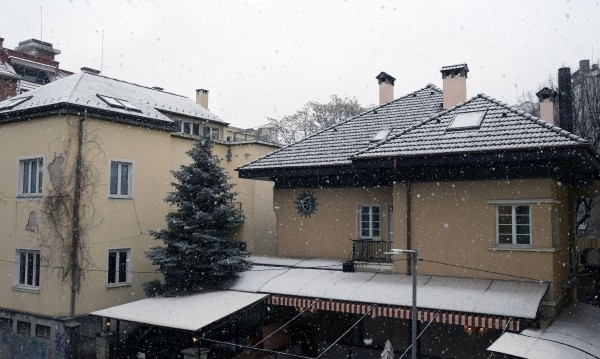 Първи сняг за тази зима покри София. Късно снощи дъждът