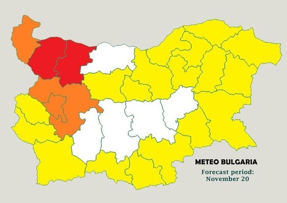 Обявиха червен код за опасно силен вятър в областите Монтана