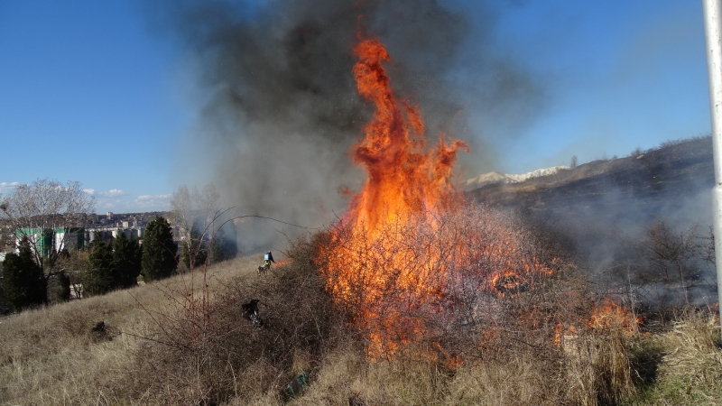 Вчера на много места в Монтанско са горели сухи треви