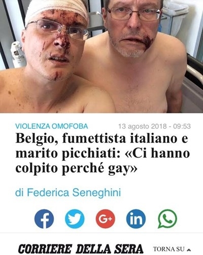 20 годишен българин и хърватската му приятелка пребили италианска гей двойка