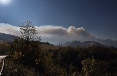 Голям пожар бушува в Чипровският Балкан, научи BulNews.bg. Димът от