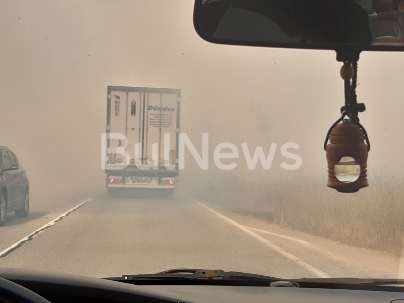 Голям пожар бушува край международния път Е 79 до Враца